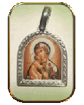 купить нательная иконка кулон святой Богородица финифть образок
