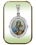 купить нательная иконка кулон святой Богородица финифть образок, фото